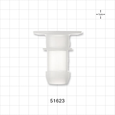 Sanitary Flange, Barbed, Natural - 1 inch/1.5 inch Standard; Fits 3/4 inch ID Tubing (0.75 inch, 19.05 mm) - 51623