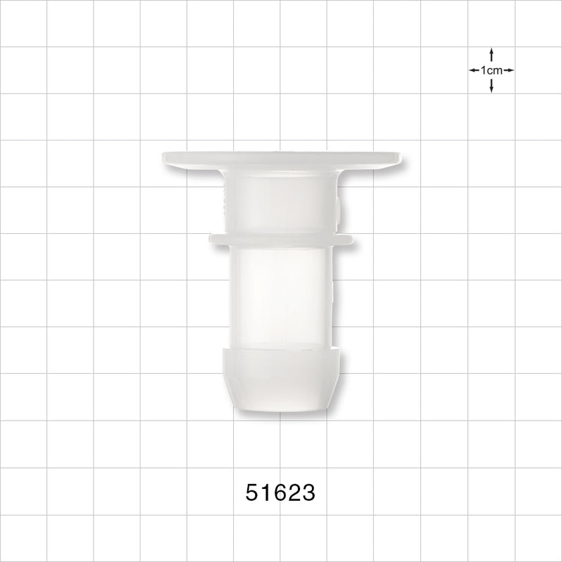 Sanitary Flange, Barbed, Natural - 1 inch/1.5 inch Standard; Fits 3/4 inch ID Tubing (0.75 inch, 19.05 mm) - 51623