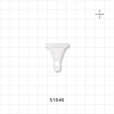 Sanitary Flange, Barbed, Natural - 0.5 inch/0.75 inch Mini; Fits 1/4 inch ID Tubing (0.25 inch, 6.35 mm) - 51646