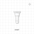 Sanitary Flange, Barbed, Natural - 0.5 inch/0.75 inch Mini; Fits 3/8 inch ID Tubing (0.375 inch, 9.53 mm) - 51647