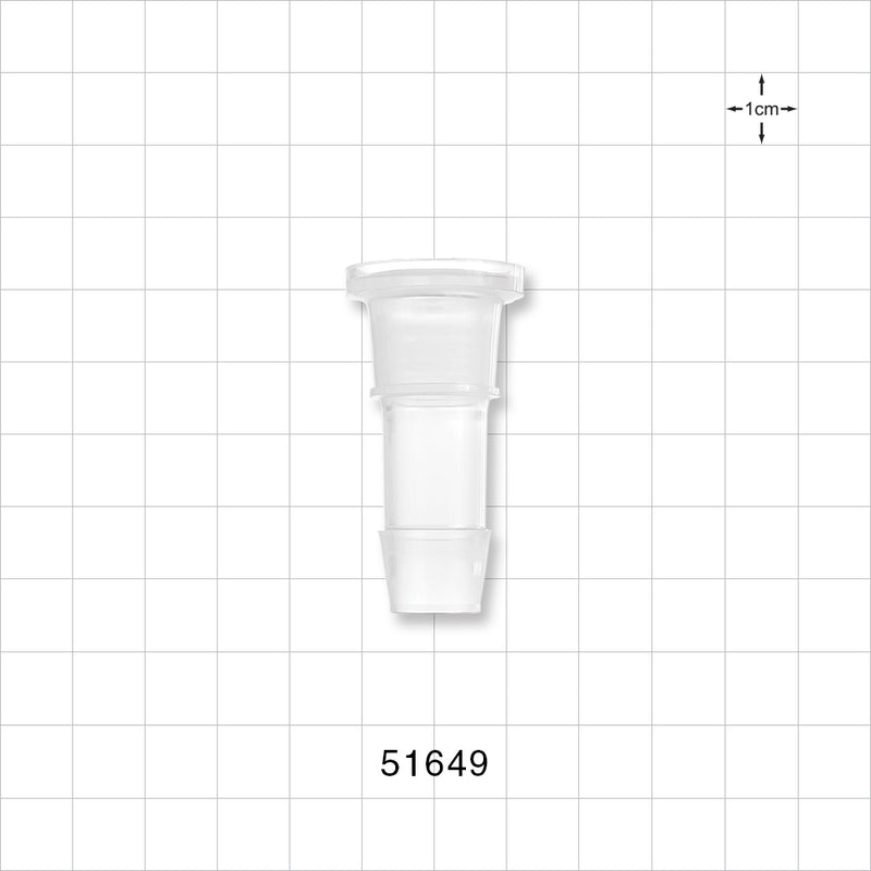 Sanitary Flange, Barbed, Natural - 0.5 inch/0.75 inch Mini; Fits 1/2 inch ID Tubing (0.5 inch, 12.7 mm) - 51649