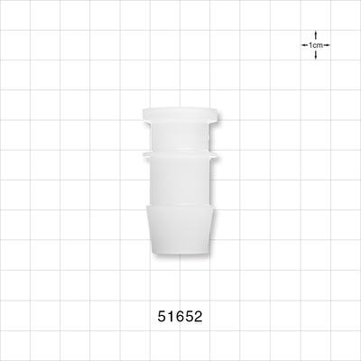 Sanitary Flange, Barbed, Natural - 0.5 inch/0.75 inch Mini; Fits 3/4 inch ID Tubing (0.75 inch, 19.05 mm) - 51652
