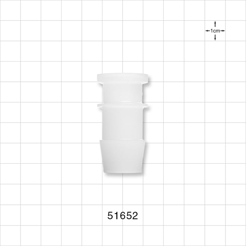 Sanitary Flange, Barbed, Natural - 0.5 inch/0.75 inch Mini; Fits 3/4 inch ID Tubing (0.75 inch, 19.05 mm) - 51652