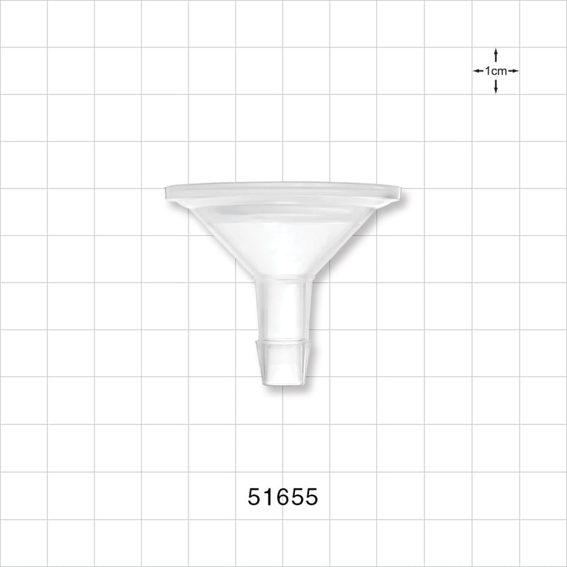 Sanitary Flange, Barbed, Natural - 1 inch/1.5 inch Standard; Fits 3/8 inch ID Tubing (0.375 inch, 9.53 mm) - 51655