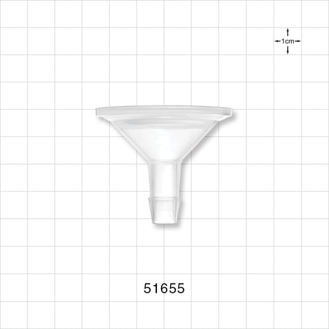 Sanitary Flange, Barbed, Natural - 1 inch/1.5 inch Standard; Fits 3/8 inch ID Tubing (0.375 inch, 9.53 mm) - 51655