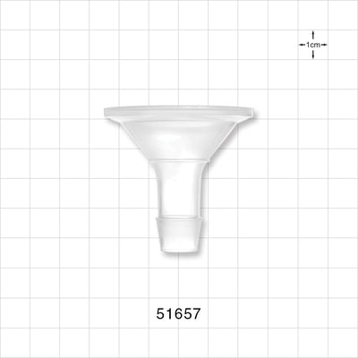 Sanitary Flange, Barbed, Natural - 1 inch/1.5 inch Standard; Fits 1/2 inch ID Tubing (0.5 inch, 12.7 mm) - 51657