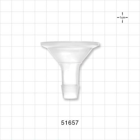 Sanitary Flange, Barbed, Natural - 1 inch/1.5 inch Standard; Fits 1/2 inch ID Tubing (0.5 inch, 12.7 mm) - 51657
