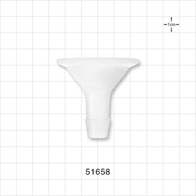 Sanitary Flange, Barbed, Natural - 1 inch/1.5 inch Standard; Fits 1/2 inch ID Tubing (0.5 inch, 12.7 mm) - 51658