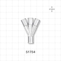 Y Connector, 4-Way, Tubing Ports, Natural - 0.268 inch ID (6.8 mm) - 51754
