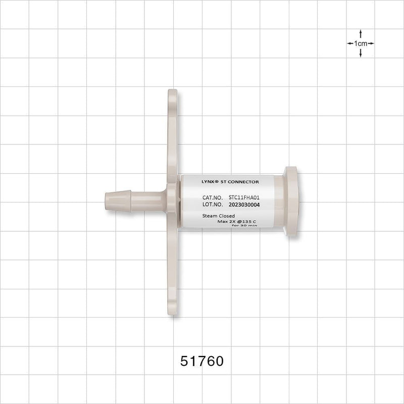 Lynx ST Connector, Barbed - 0.5 inch/0.75 inch Mini x Fits 1/4 inch ID Tubing (0.25 inch, 6.35 mm) - 51760