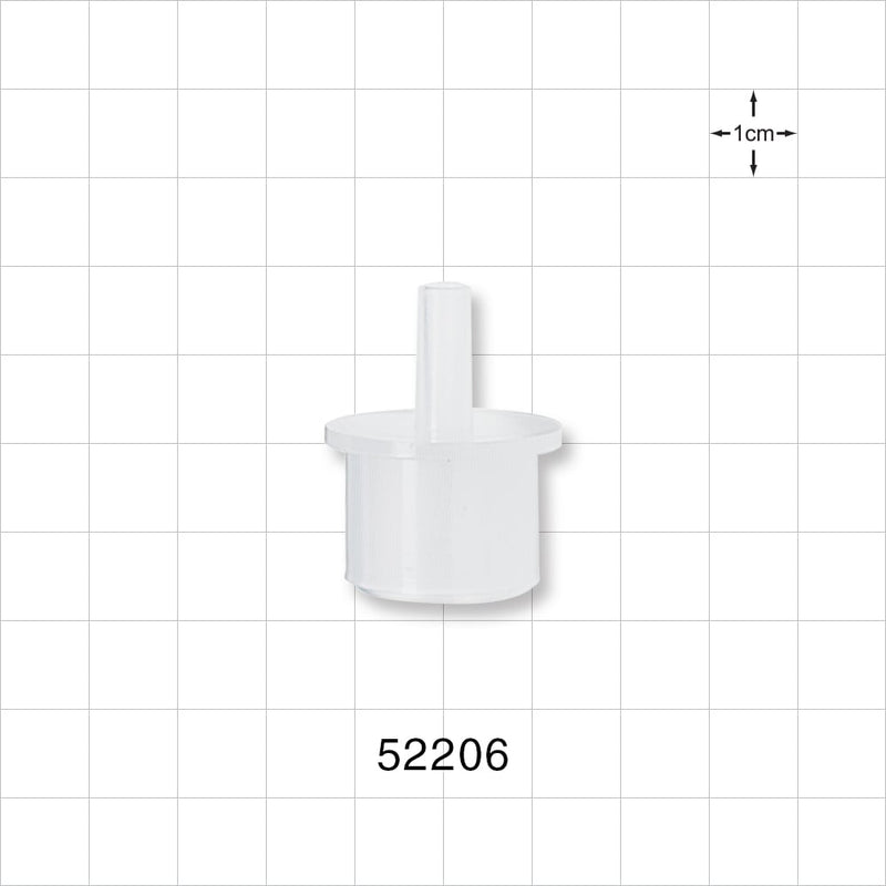Straight Connector, Reducer, Tubing Port, Natural - 22 mm x 6 mm OD - 52206