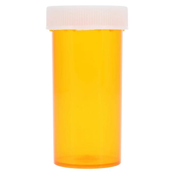 Clarke Container Division Medicine Vial Plastic 1-1/4" 13 Dram Amber Reusable Non-Sterile 320/Case - 23013