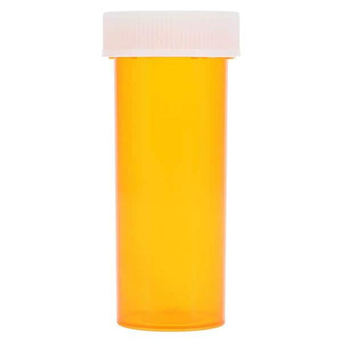 Clarke Container Division Medicine Vial Plastic 1.05" 8 Dram Amber Reusable Non-Sterile 410/Case - 23008
