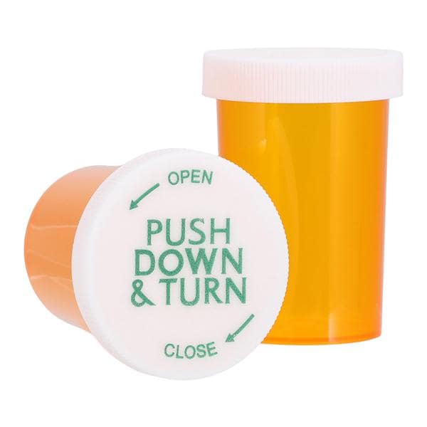 Clarke Container Division Medicine Vial Plastic 20 Dram Amber Reusable Non-Sterile 360/Case - 23020