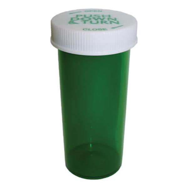 Clarke Container Division Medicine Vial Plastic 6 Dram Green Reusable Non-Sterile 600/Case - 24006
