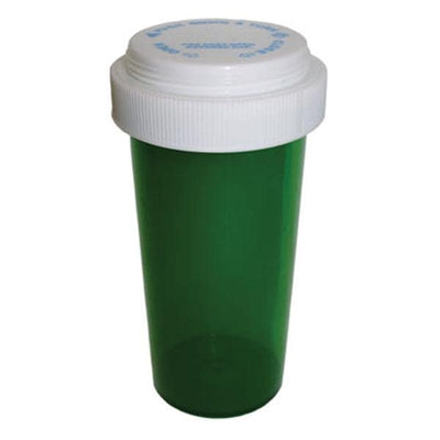 Clarke Container Division Medicine Vial Plastic 8 Dram Green Reusable 410/Case - 28008