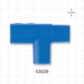 T Connector, Reducer, Blue - 22 mm ID x 15 mm ID x 22 mm OD - 53529
