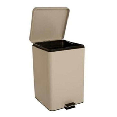 Brewer Custom Products Can Trash Stainless Steel/Enamel Finish Large Step-On Pedal Overlapping Lid Each - 35268