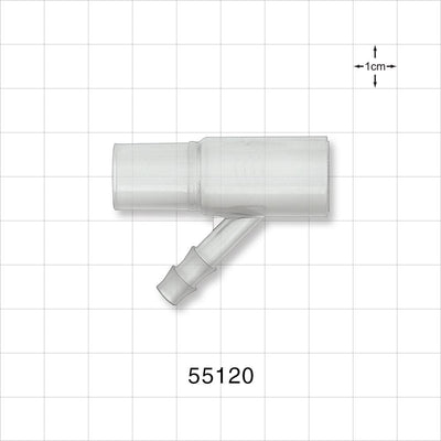 Washington T, Individually Wrapped - 15 mm OD x 15 mm ID/18 mm OD, Side Arm Fits 0.25 inch ID Tubing (6.35 mm) - 55120