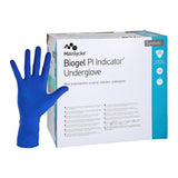 Molnlycke Healthcare -Biogel PI Indicator Polyisoprene Surgical Undergloves 8.5 Blue, 4 BX/CA 41685