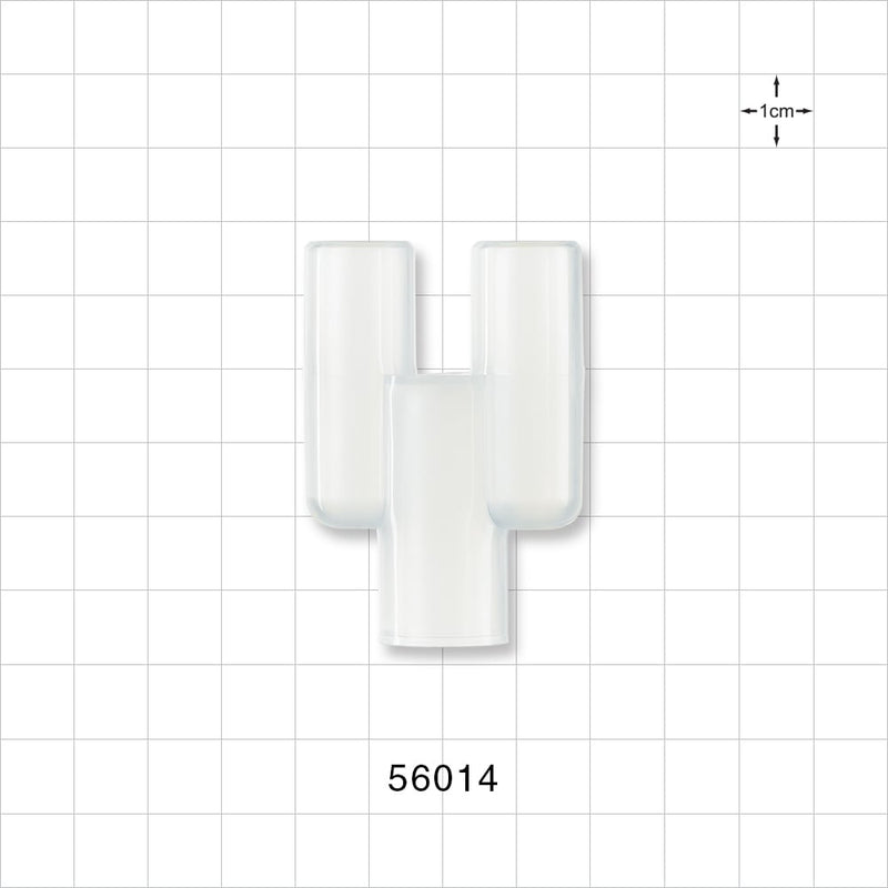 Y Connector, Parallel, Tubing Ports, Natural - 15 mm OD x 15 mm OD x 15 mm ID/17 mm OD - 56014