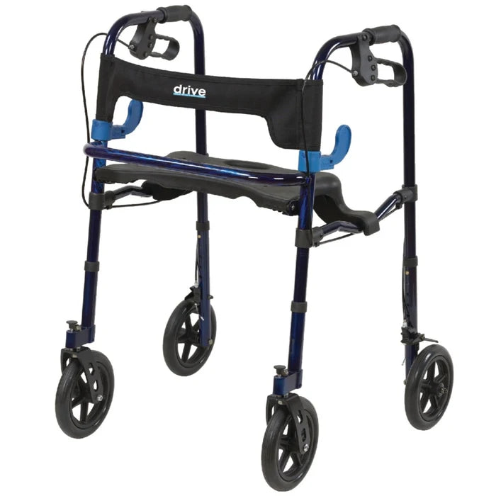 Drive Clever-Lite Walker/Rollator with Seat and Loop Locks Adult 8" Wheels