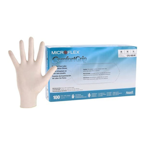 Microflex Inc -MICROFLEX ComfortGrip Exam Gloves Medium Standard Natural Non-Sterile Not Chemo Approved, 10 BX/CA CFG-900-M