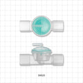 Straight Connector, Tubing Port, Tubing Port Sideport - 22 mm OD x 22 mm OD / 15 mm ID x 4.3 mm OD Side Port - 56620
