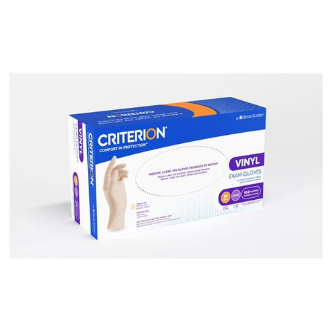 Henry Schein Inc. -Criterion Vinyl Exam Gloves X-Small Standard Clear Non-Sterile Not Chemo Tested, 10 BX/CA 5700087