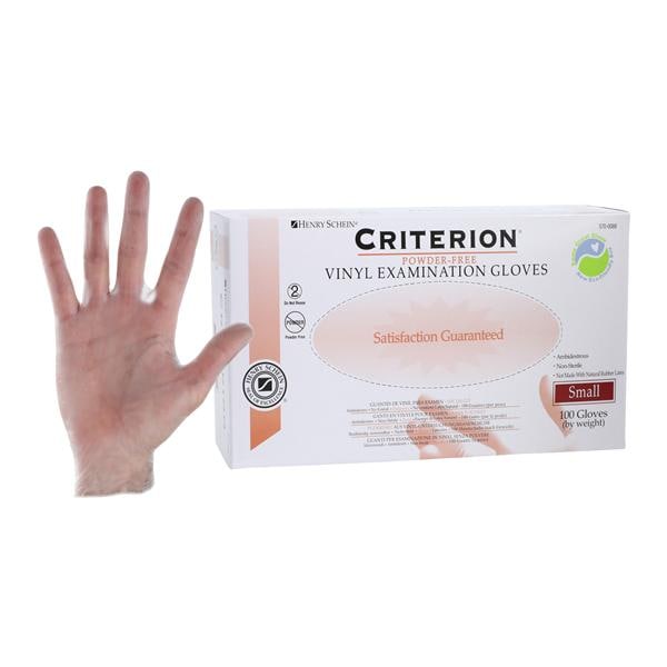 Henry Schein Inc. -Criterion Vinyl Exam Gloves Small Standard Clear Non-Sterile Not Chemo Tested, 10 BX/CA 5700088