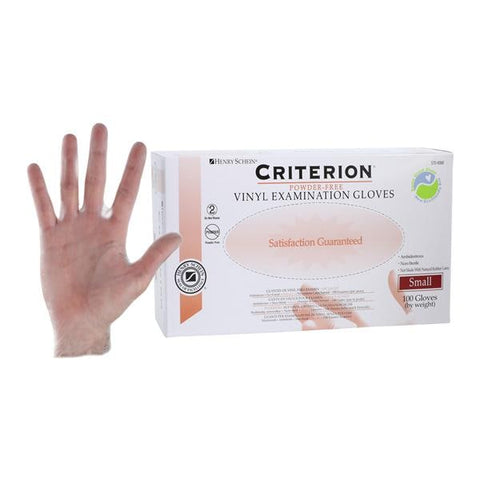 Henry Schein Inc. -Criterion Vinyl Exam Gloves Small Standard Clear Non-Sterile Not Chemo Tested, 10 BX/CA 5700088