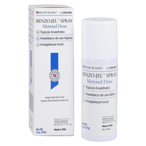 Henry Schein Inc. Benzo-Jel Topical Anesthetic Spray Peppermint 2oz/Can- 03-01819