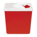 Henry Schein Inc. -Sharps Container 2.2qt Red/Clear 6-2/5x4-3/5x6-7/10" Rotor Lid Horizontal Drop Polypropylene Nestable Transportable Shatter/Puncture Resistant Each, 60 EA/CA 0322-150R-HS