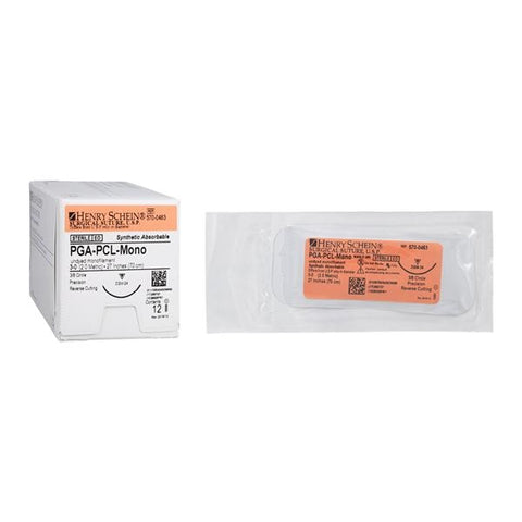 Henry Schein Inc. Monoderm Suture 4-0 18" PGA/PCL Mnflmnt DSM13 Undyd 12/Bx  - 5700464