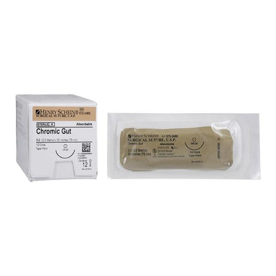 Henry Schein Inc. _ Suture 3-0 30" Chromic Gut Monofilament HR-26 Beige 12/Bx - 5700466