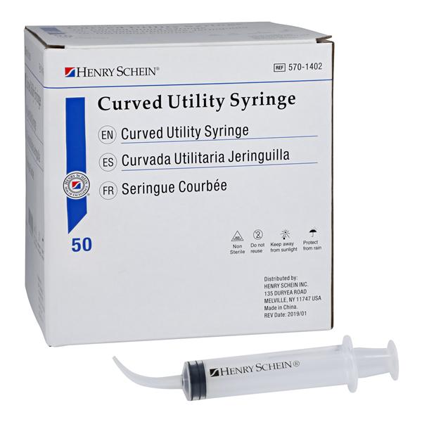 Henry Schein Inc. -HSI Curved Utility Syringe Plastic Disposable 50/Box, 12 BX/CA 5701402
