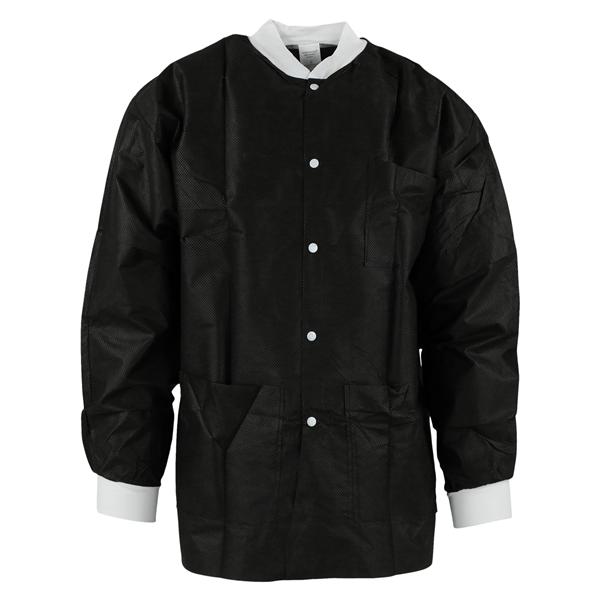 Henry Schein Inc. -Maxi-Gard Protective Jacket SMS Small Black Non Sterile Disposable 3 Pockets Snap Front Long Sleeves 10/Package, 5 PK/CA 5702288