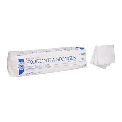 Henry Schein Inc Cotton Filled Exodontia Sponge 2x2" 8 Ply Non-Sterile Square LF . - 5702636
