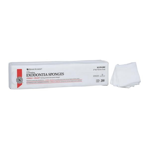 Henry Schein Inc. Henry Schein Premium Cotton Filled Exodontia Sponge 2x2" 8Pl Non-Sterile Sqr LF, 25 PK/CA - 5702652