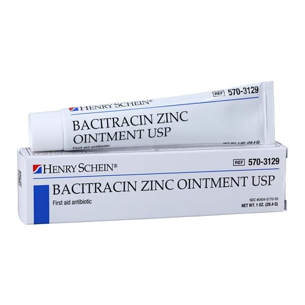 Henry Schein Inc. Bacitracin Zinc Ointment Topical Ointment 500u/gm 1 fl oz Tube 1oz/Tube, 72 TB/CA - HS-1173