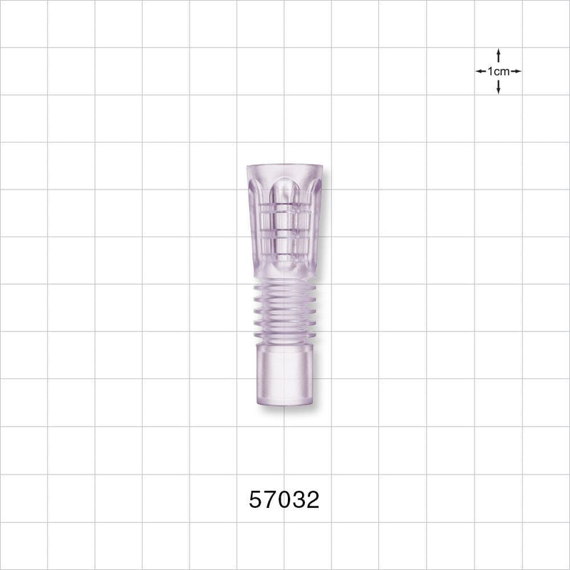 Flexible Suction Connector, Clear - Fits 24 - 25 FR OD Tubing (0.315 - 0.335 inch, 8mm - 8.5 mm) - 57032