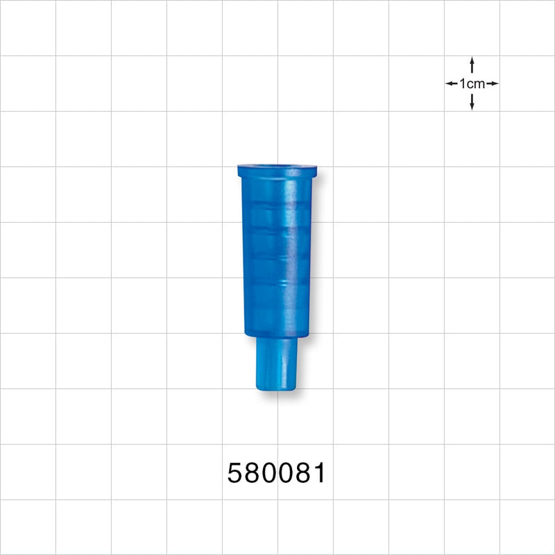 Suction Connector, Blue - Fits 8 FR OD Tubing (0.106 inch, 2.7 mm) - 580081