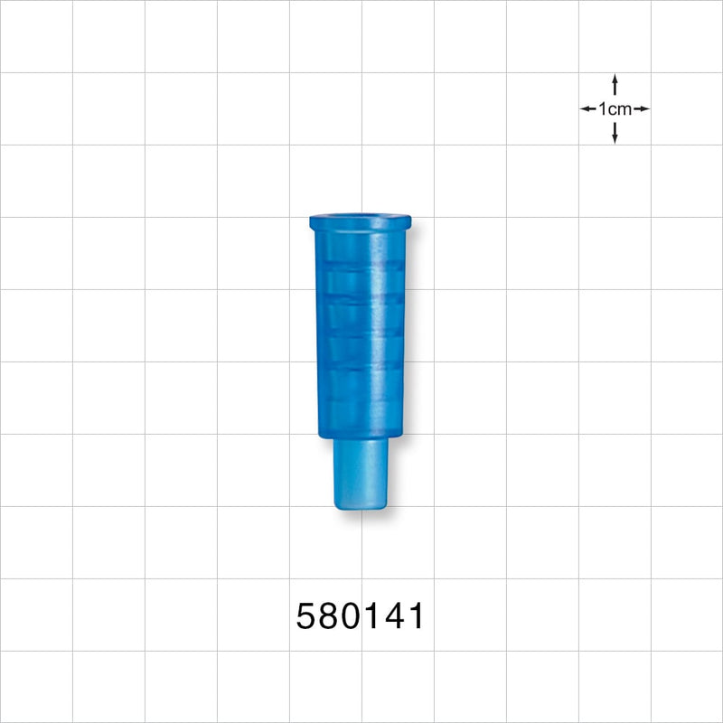 Suction Connector, Blue - Fits 14 FR OD Tubing (0.185 inch, 4.7 mm) - 580141