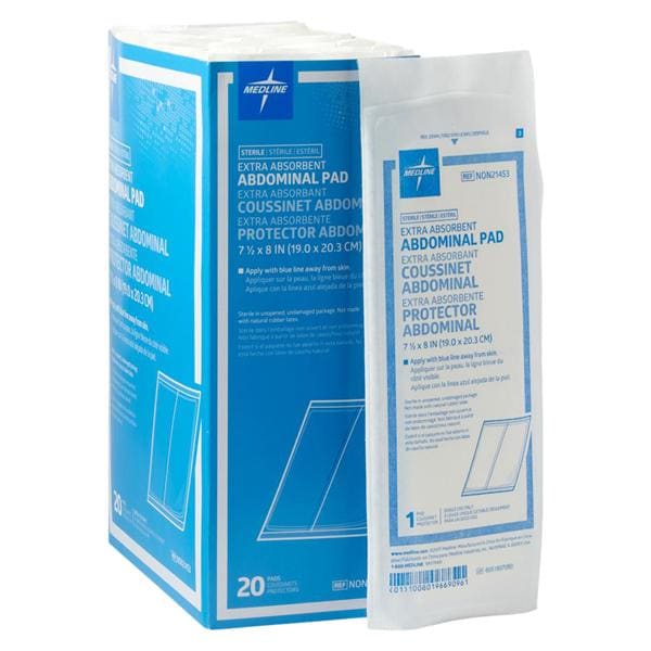 Medline Industries Inc Cellulose ABD Pad 8x7-1/2" Sterile Not Made With Natural Rubber Latex  - NON21453