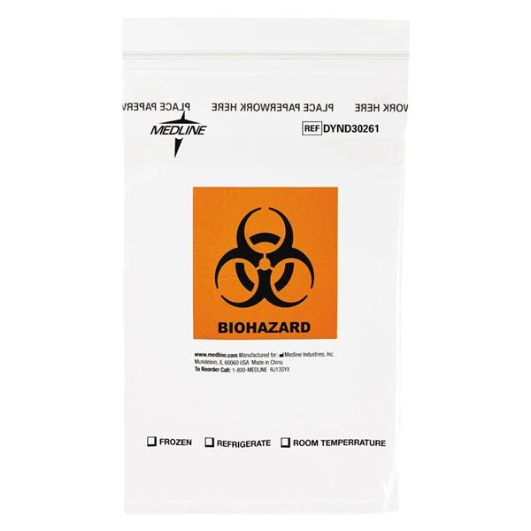 Medline Industries Inc -Transport Bag 2mil 6x9" Clear Zipper Closure Plastic Symbol Non-Sterile With 2 Pouches For Lab Specimen 1000/Case DYND30261