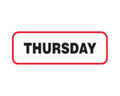 Label Wraparound Paper Permanent Thursday 1-1/2" x 1/2" White with Red, 1000 per Roll | 59701034