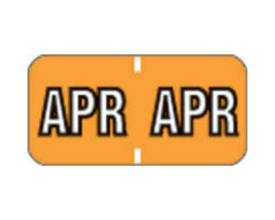 Barkley™ Compatible MBLM Color Code Label Month "Apr" 1 1/2" x 3/4" Orange Permanent - 500 per Roll | 59702587
