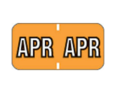 Barkley™ Compatible MBLM Color Code Label Month "Apr" 1 1/2" x 3/4" Orange Permanent - 500 per Roll | 59702587