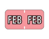 Barkley™ Compatible MBLM Color Code Label Month "Feb" 1 1/2" x 3/4" Pink Permanent - 500 per Roll | 59702590
