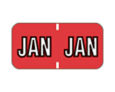 Barkley™ Compatible MBLM Color Code Label Month "Jan" 1 1/2" x 3/4" Red Permanent - 500 per Roll | 59702591